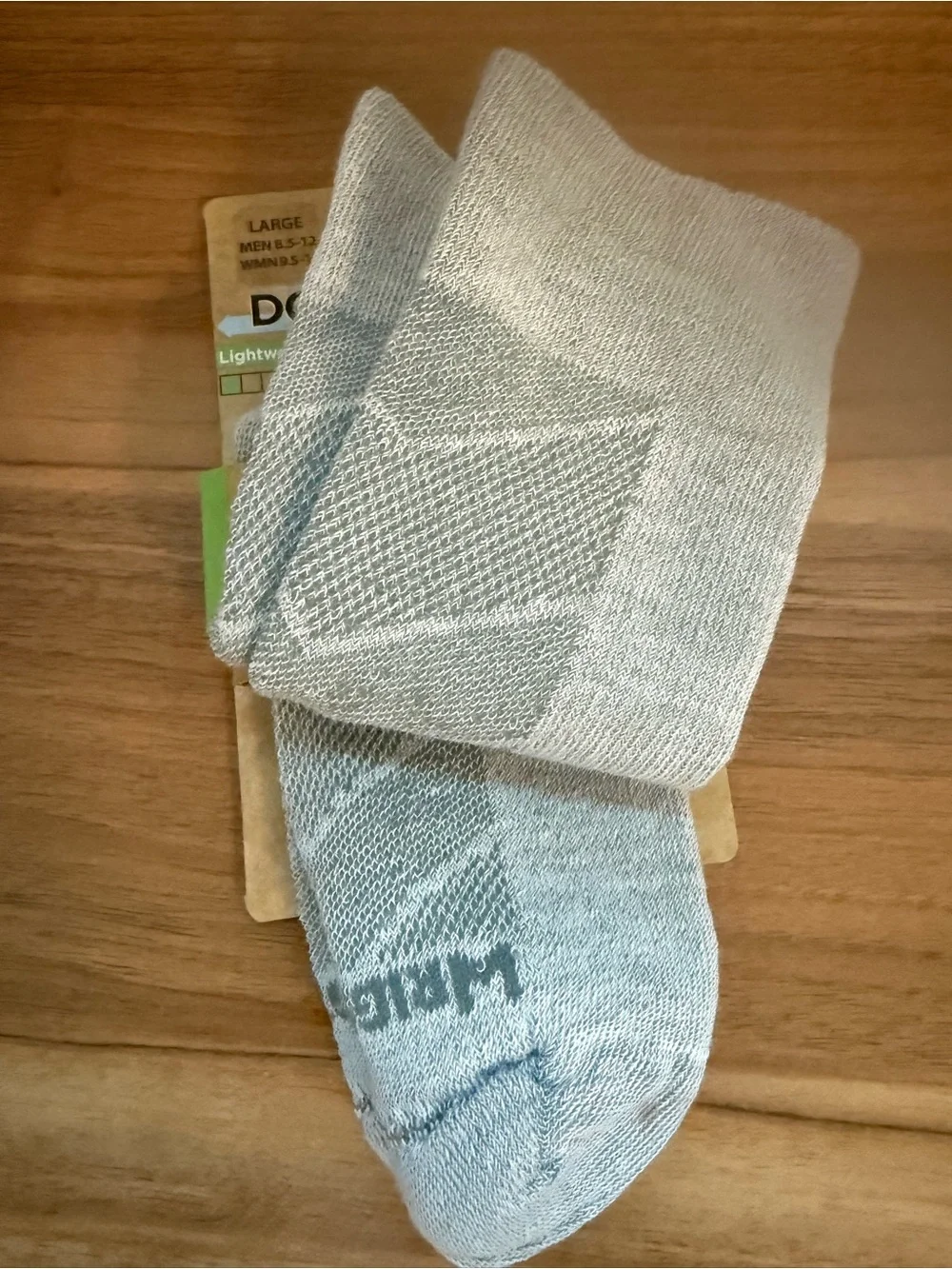 Wrightsock Coolmesh II Light Gray Double Layer Socks NEW! Sz L